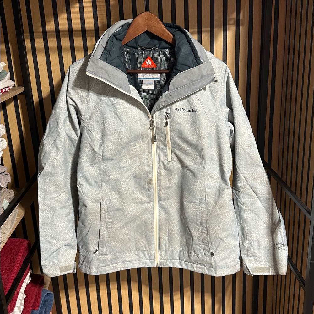 Columbia Light Gray Patterned Jacket - image 1